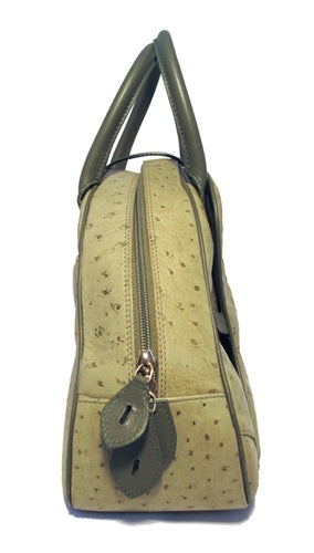 Christian Top quality Dior Green Ostrich Leather Handbag
