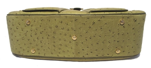 Christian Top quality Dior Green Ostrich Leather Handbag
