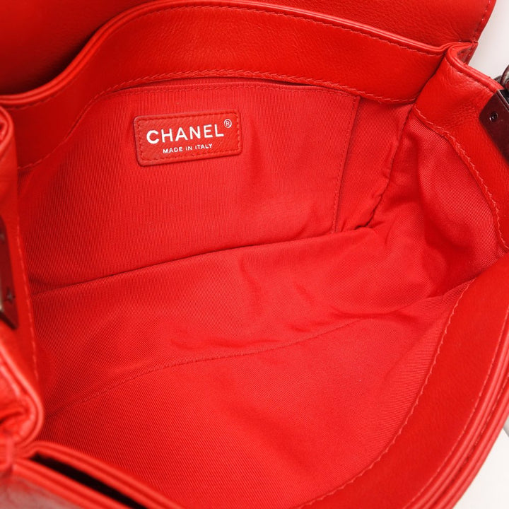 Top Quality Chanel Boy Chain Shoulder Bag Red Lambskin