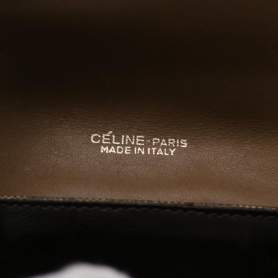 Celine Macadam Canvas Shoulder Bag PVC Leather Beige  45076