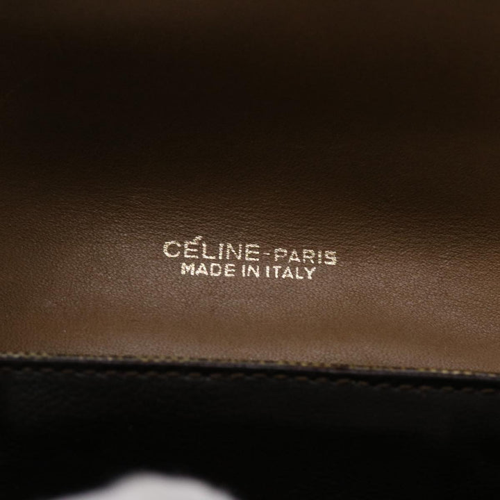 Celine Macadam Canvas Shoulder Bag PVC Leather Beige  45076