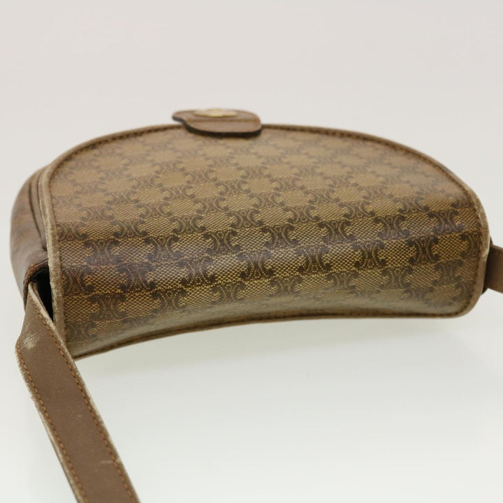 Celine Macadam Canvas Shoulder Bag PVC Leather Beige  45076