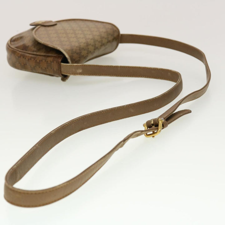 Celine Macadam Canvas Shoulder Bag PVC Leather Beige  45076