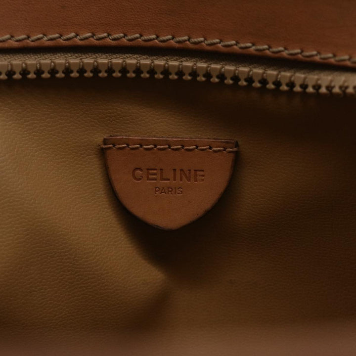 Celine Macadam Canvas Clutch Bag PVC Leather Beige Auth 45077