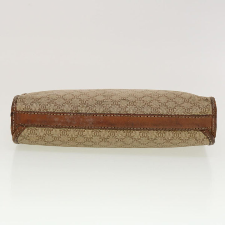 Celine Macadam Canvas Clutch Bag PVC Leather Beige Auth 45077