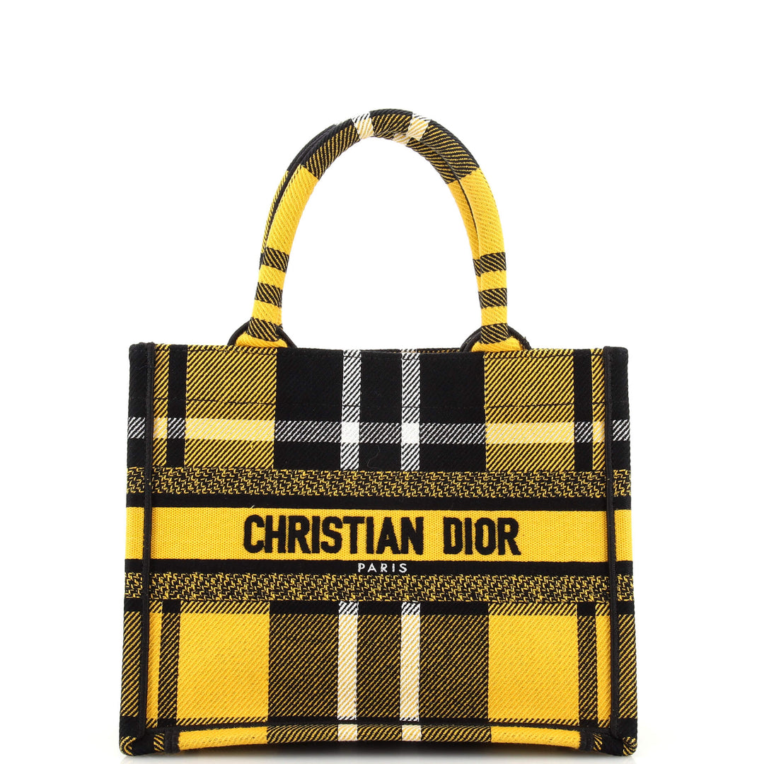 Top quality Dior Book Tote Tartan Check Canvas Small
