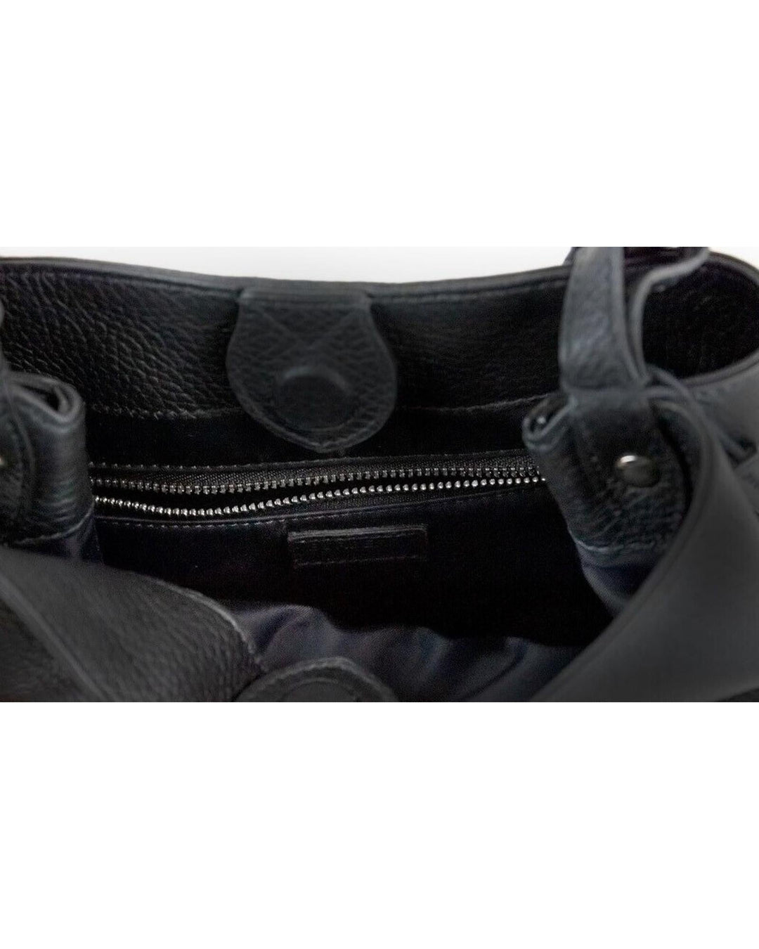 Burberry Black Pebbled Leather Bucket Crossbody Handbag