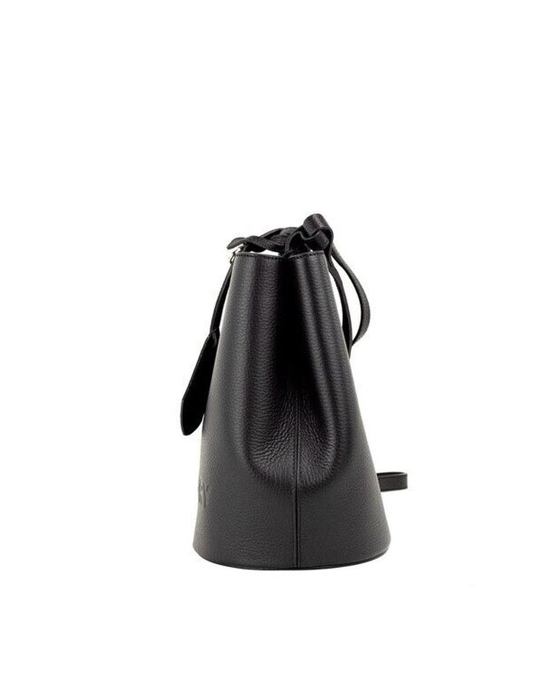 Burberry Black Pebbled Leather Bucket Crossbody Handbag