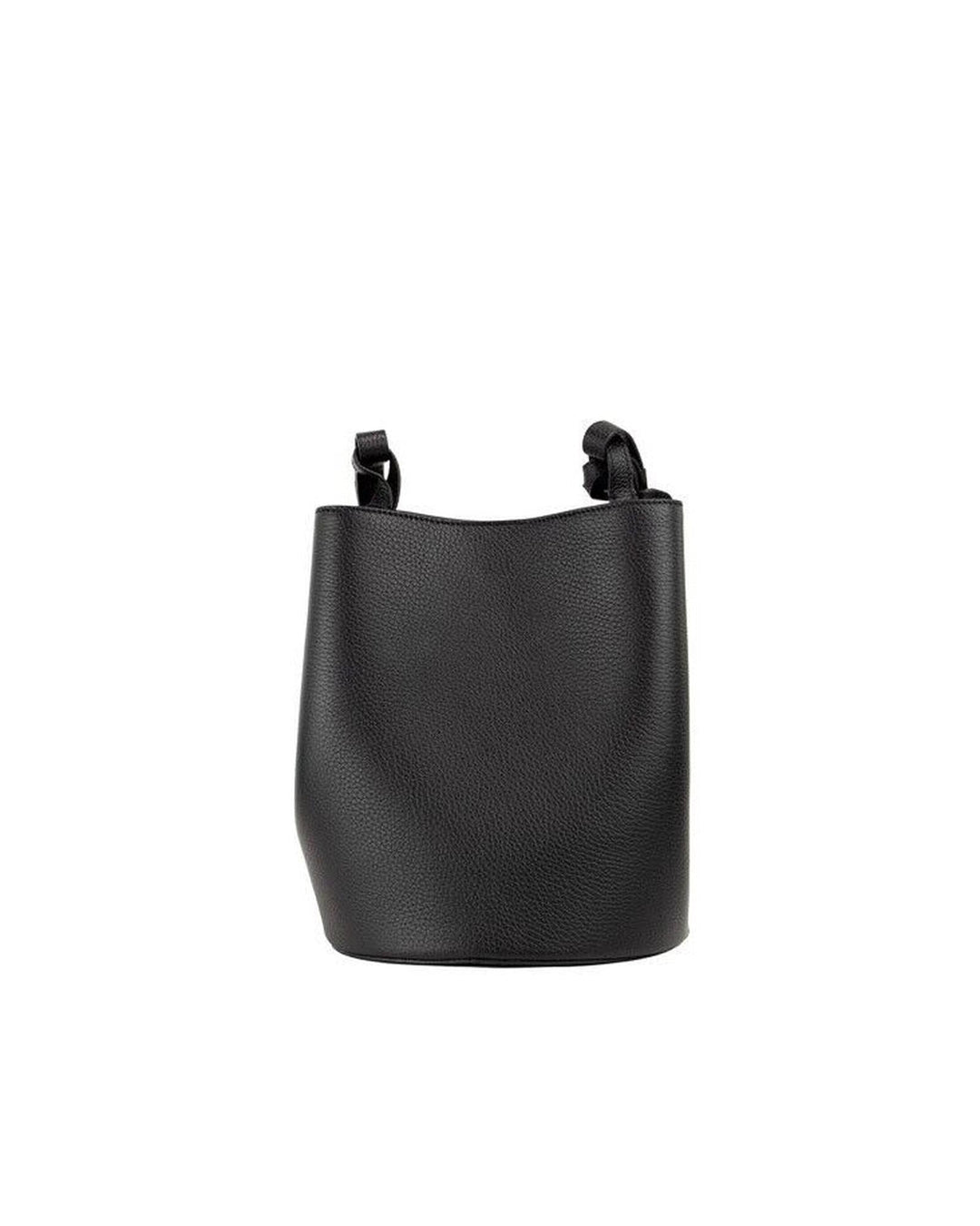 Burberry Black Pebbled Leather Bucket Crossbody Handbag