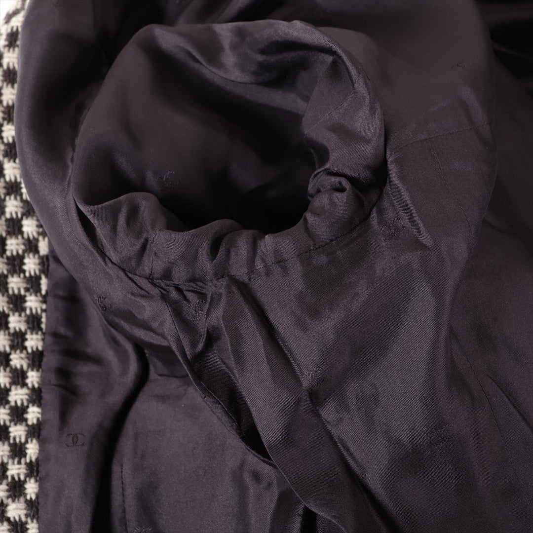 Top Quality Chanel Coconut Button 95A Wool  Silk Coat 44  Beige √ó Brown P05266 TWIDE