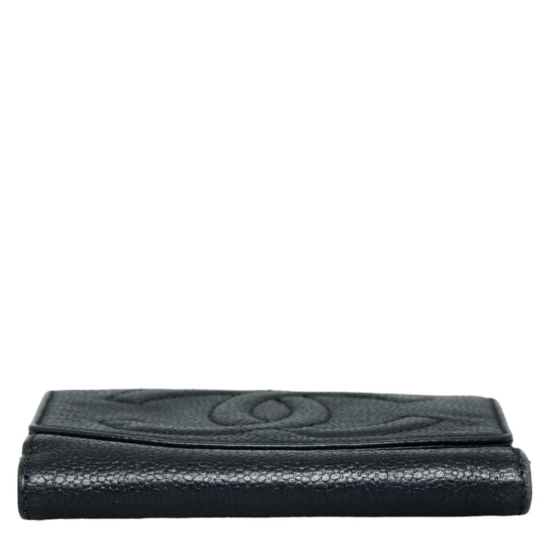 Top Quality Chanel Coco Double Fed Wallet Compact Wallet Black Leather  Chanel
