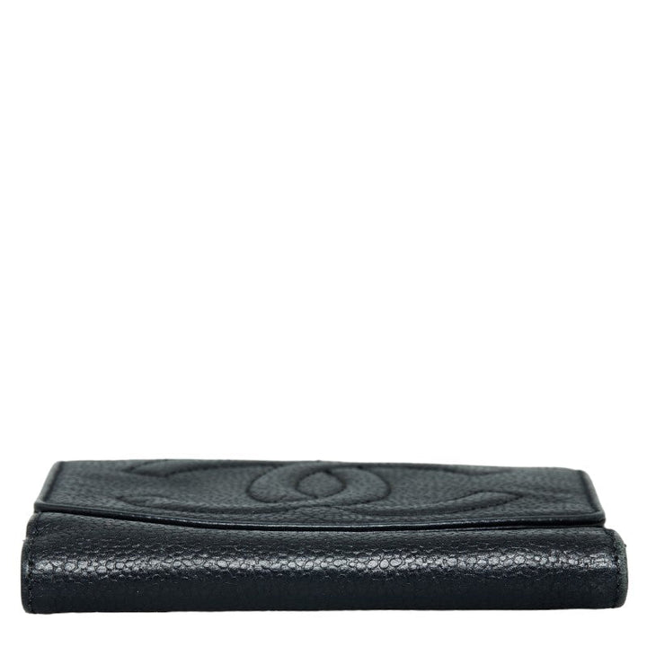 Top Quality Chanel Coco Double Fed Wallet Compact Wallet Black Leather  Chanel