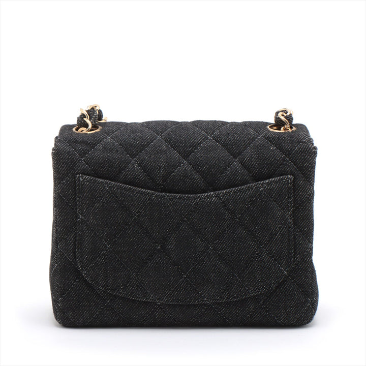 Top Quality Chanel Mini Matrasse 17 Denim Single Flap Single Chain Bag Black G 5th A35200