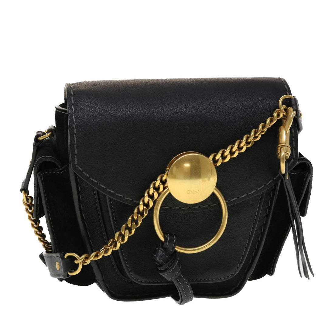 Chloe Shoulder Bag Leather Black 45304