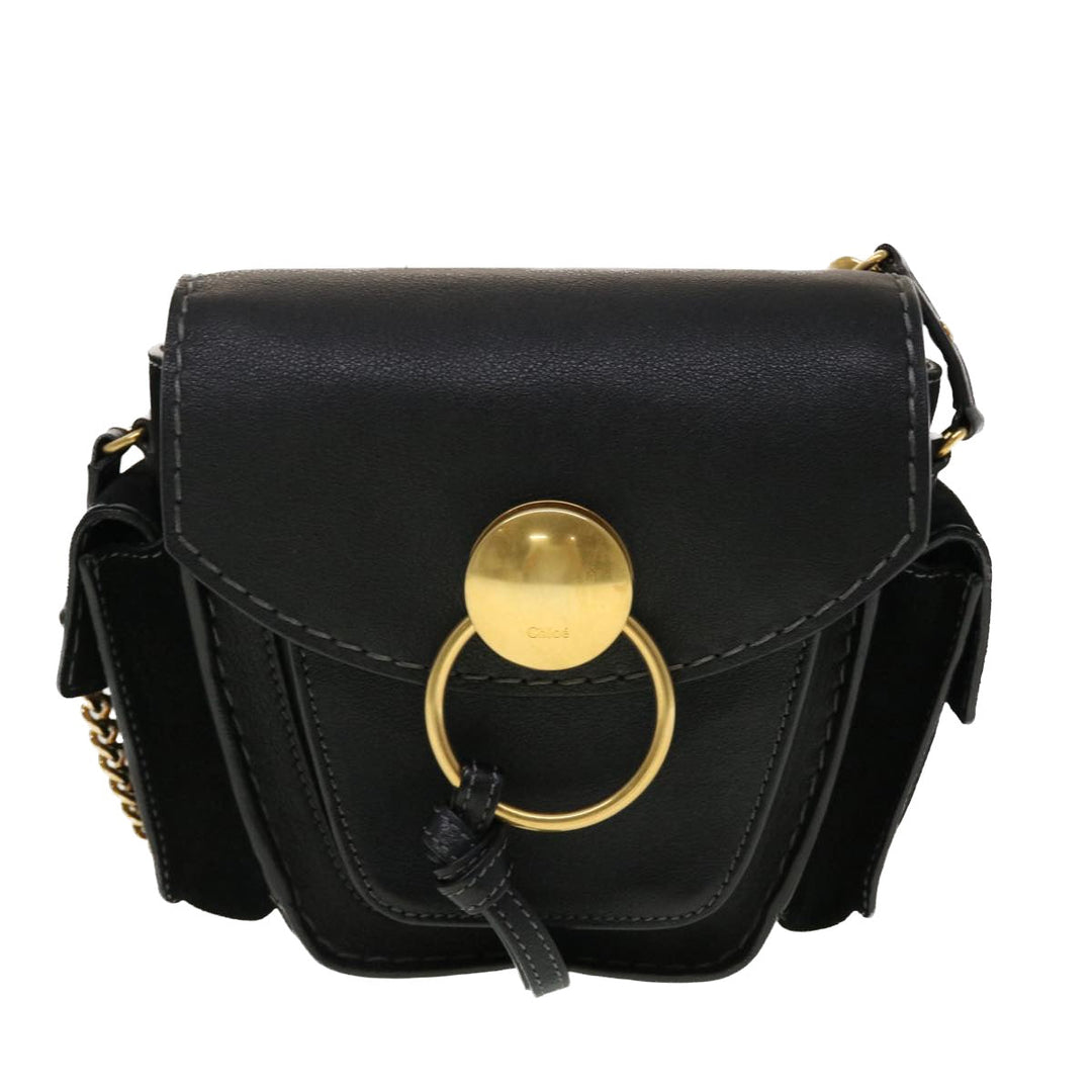 Chloe Shoulder Bag Leather Black 45304