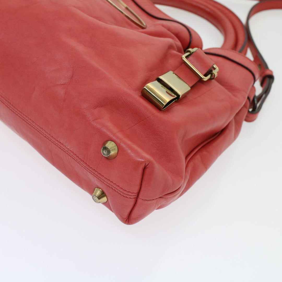 Chloe Victoria Hand Bag Leather 2way Pink 45451