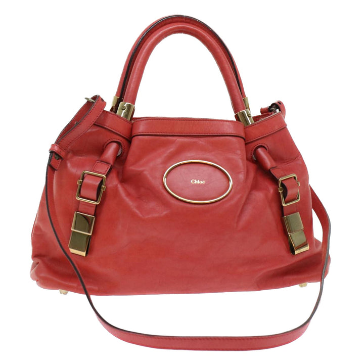 Chloe Victoria Hand Bag Leather 2way Pink 45451