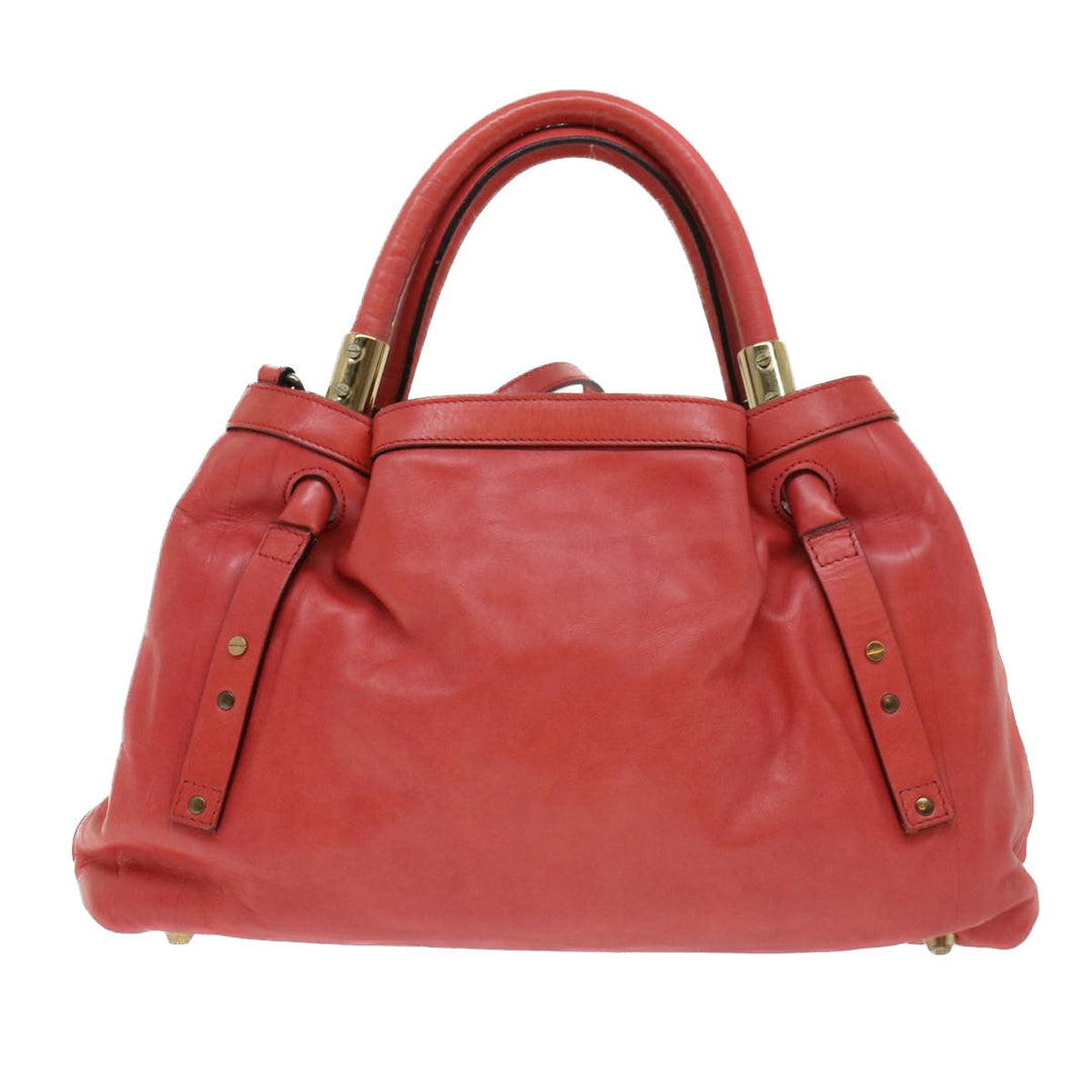 Chloe Victoria Hand Bag Leather 2way Pink 45451