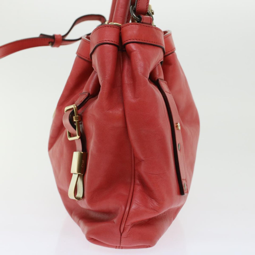 Chloe Victoria Hand Bag Leather 2way Pink 45451