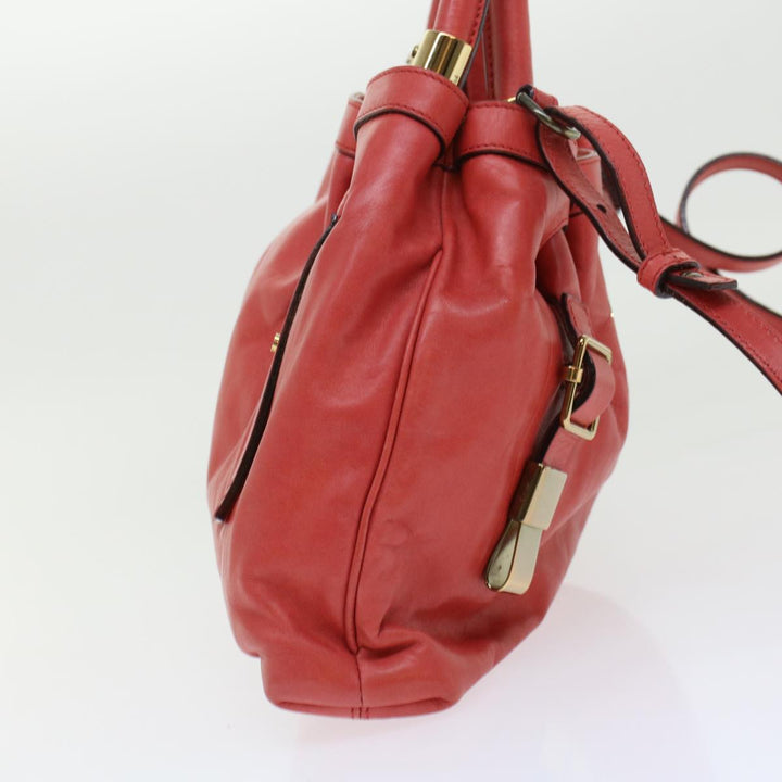 Chloe Victoria Hand Bag Leather 2way Pink 45451