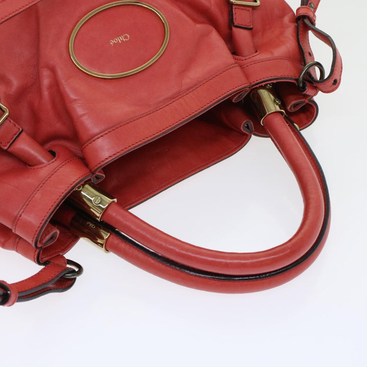 Chloe Victoria Hand Bag Leather 2way Pink 45451