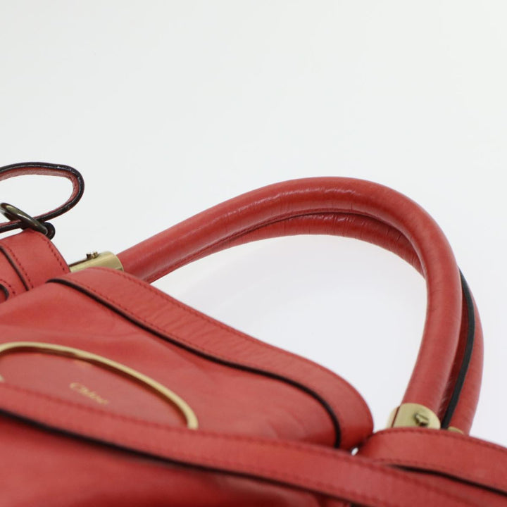 Chloe Victoria Hand Bag Leather 2way Pink 45451