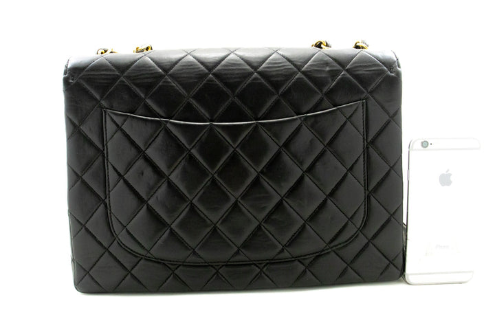 Top Quality Chanel Classic Large 11" Chain Shoulder Bag New Black Lambskin