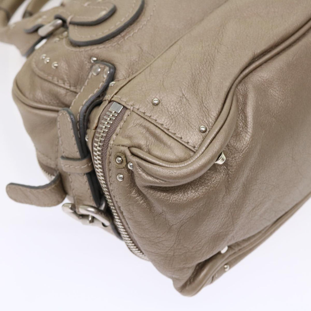 Chloe Paddington Hand Bag Leather Beige 45609