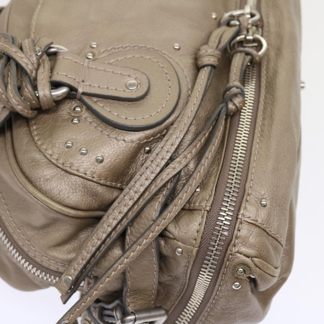 Chloe Paddington Hand Bag Leather Beige 45609