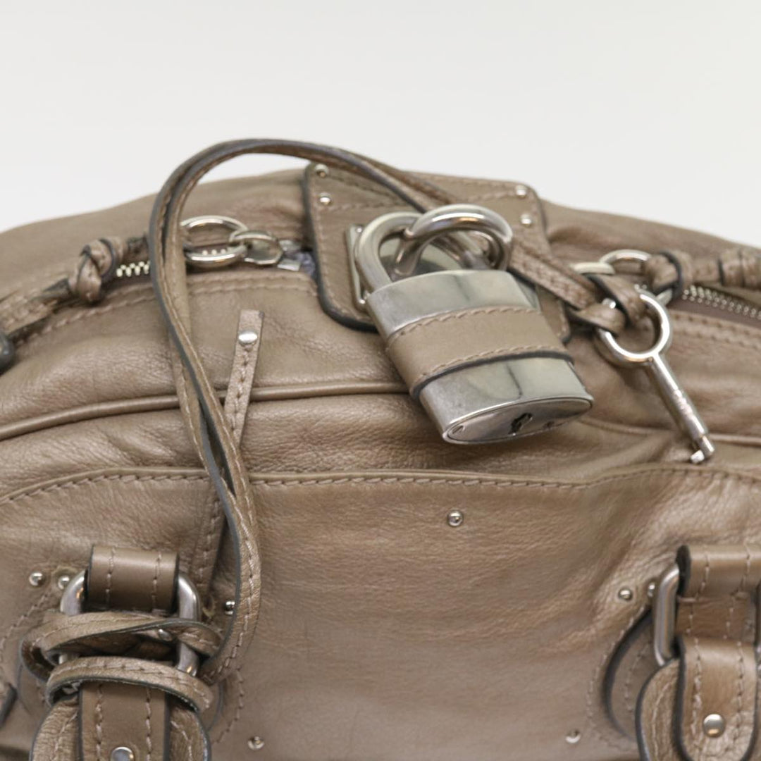 Chloe Paddington Hand Bag Leather Beige 45609