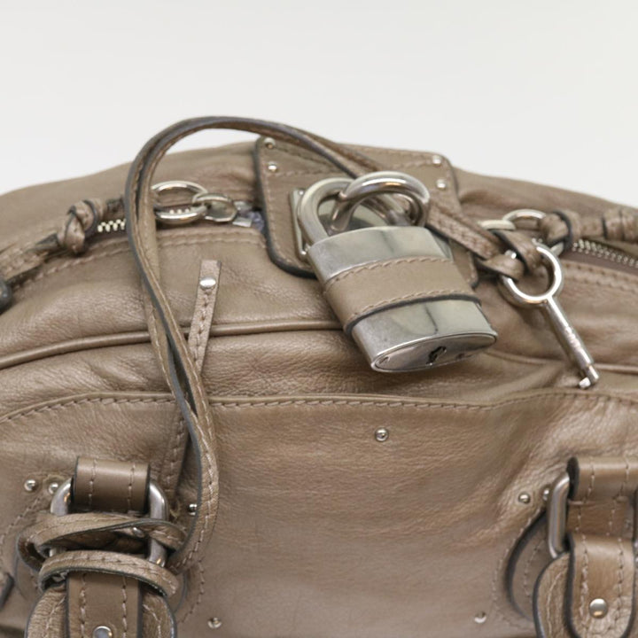 Chloe Paddington Hand Bag Leather Beige 45609