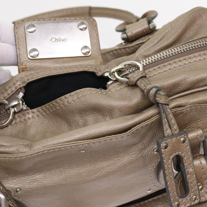 Chloe Paddington Hand Bag Leather Beige 45609