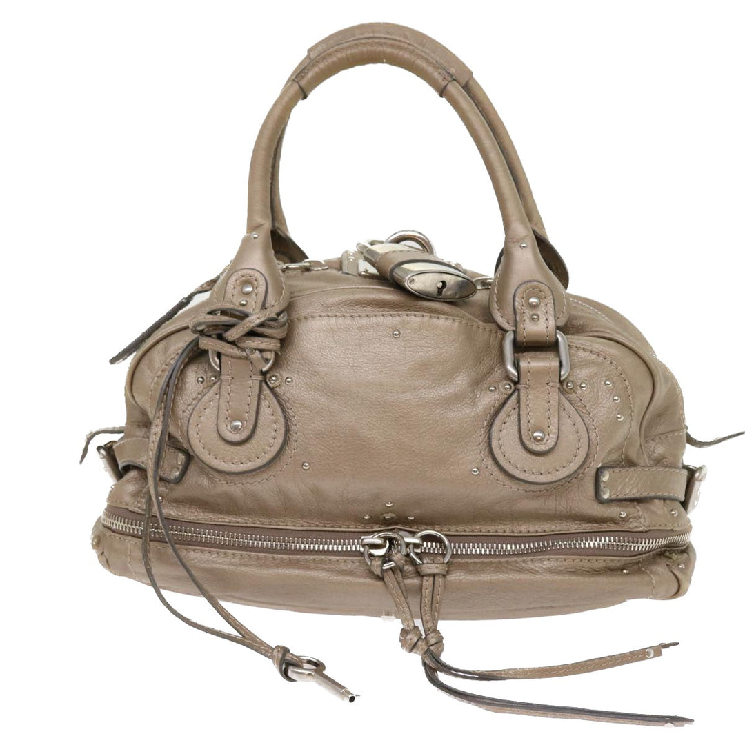 Chloe Paddington Hand Bag Leather Beige 45609