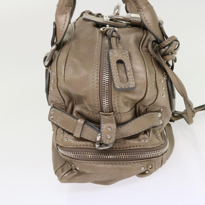 Chloe Paddington Hand Bag Leather Beige 45609