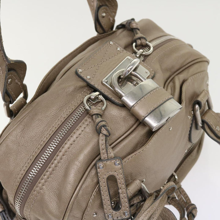 Chloe Paddington Hand Bag Leather Beige 45609