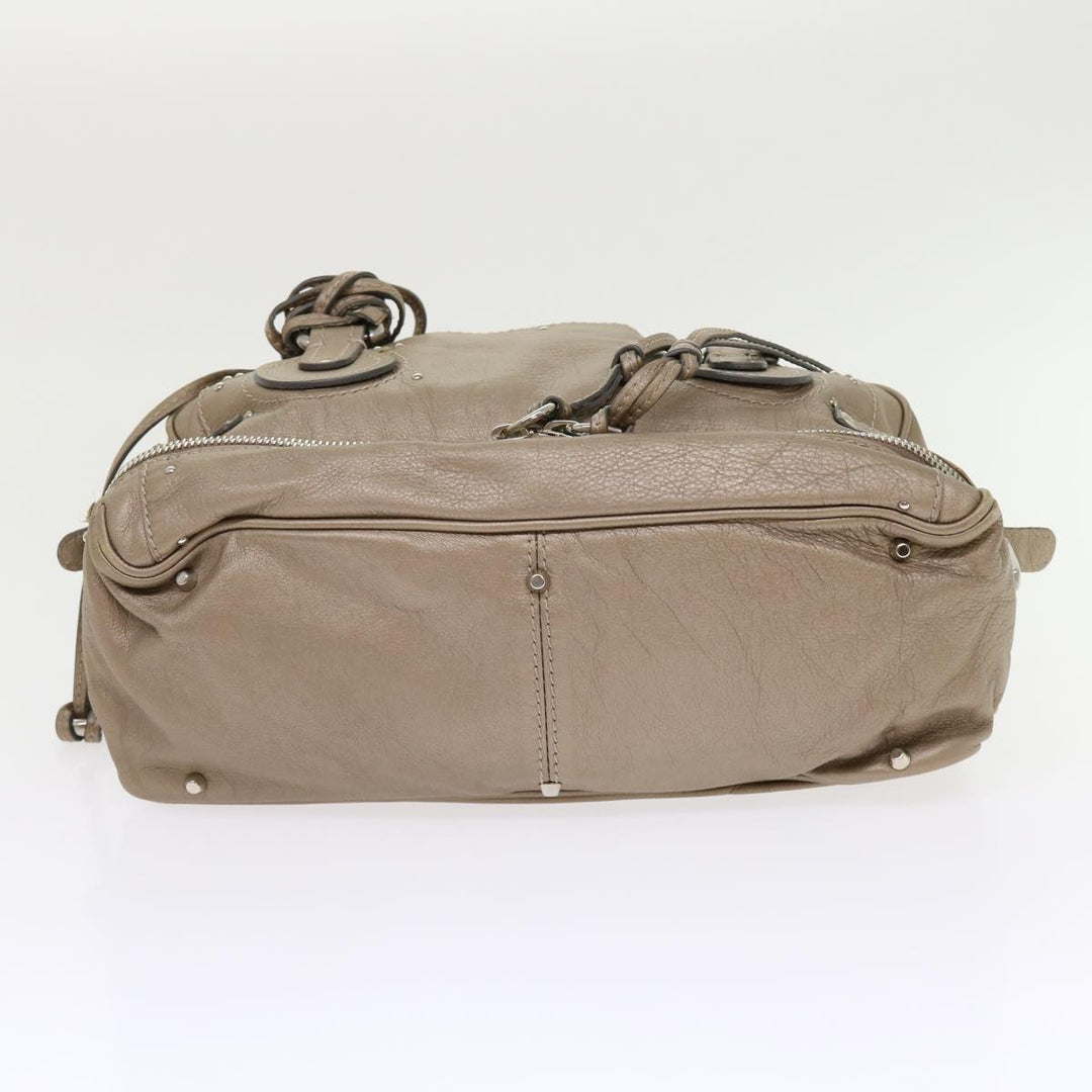 Chloe Paddington Hand Bag Leather Beige 45609