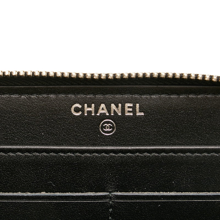 Top Quality Chanel Long Zip Wallet in Tweed Denim Blue