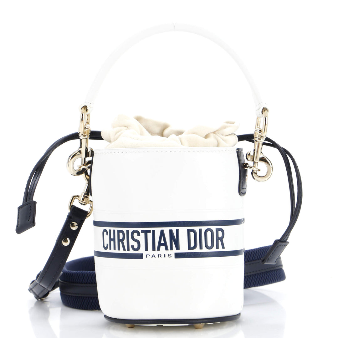 Top quality Dior Vibe Drawstring Bucket Bag Leather Small