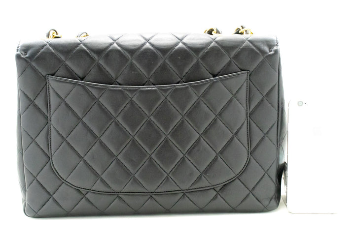 Top Quality Chanel Classic Large 11" Chain Shoulder Bag New Black Lambskin
