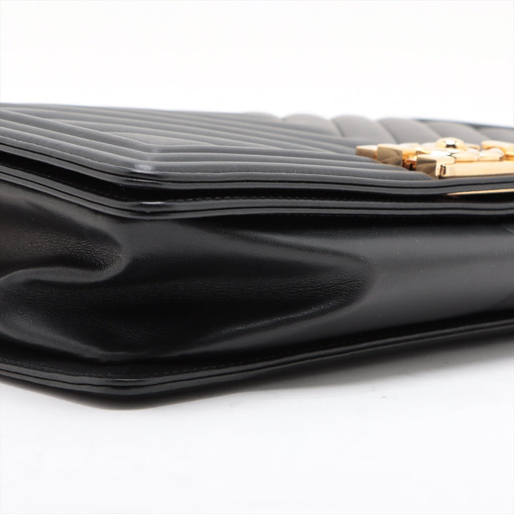 Top Quality Chanel Boy Top Quality Chanel 28   Chain Shoulder Bag Black Gold  28th A92193