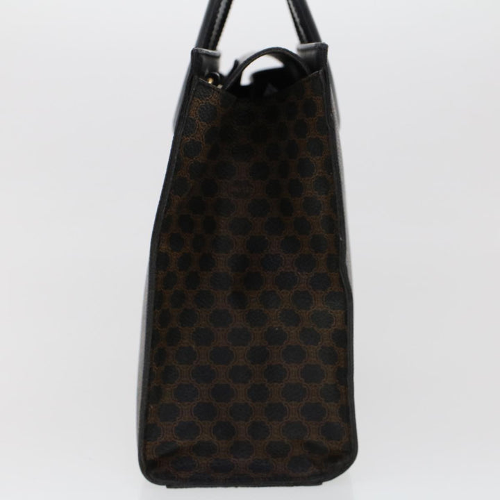 Celine Macadam Canvas Hand Bag PVC Leather Black  45906