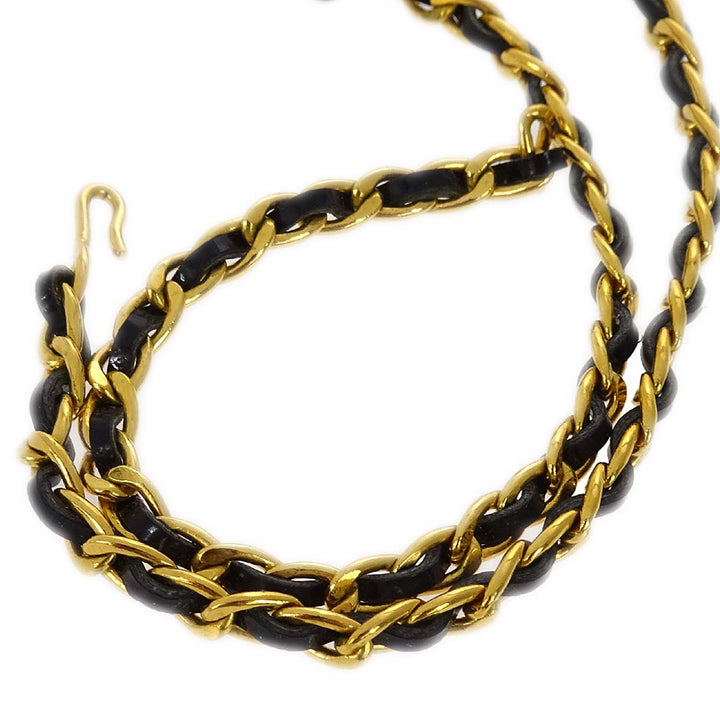 Top Quality Chanel Pendant Necklace Gold Black 96P
