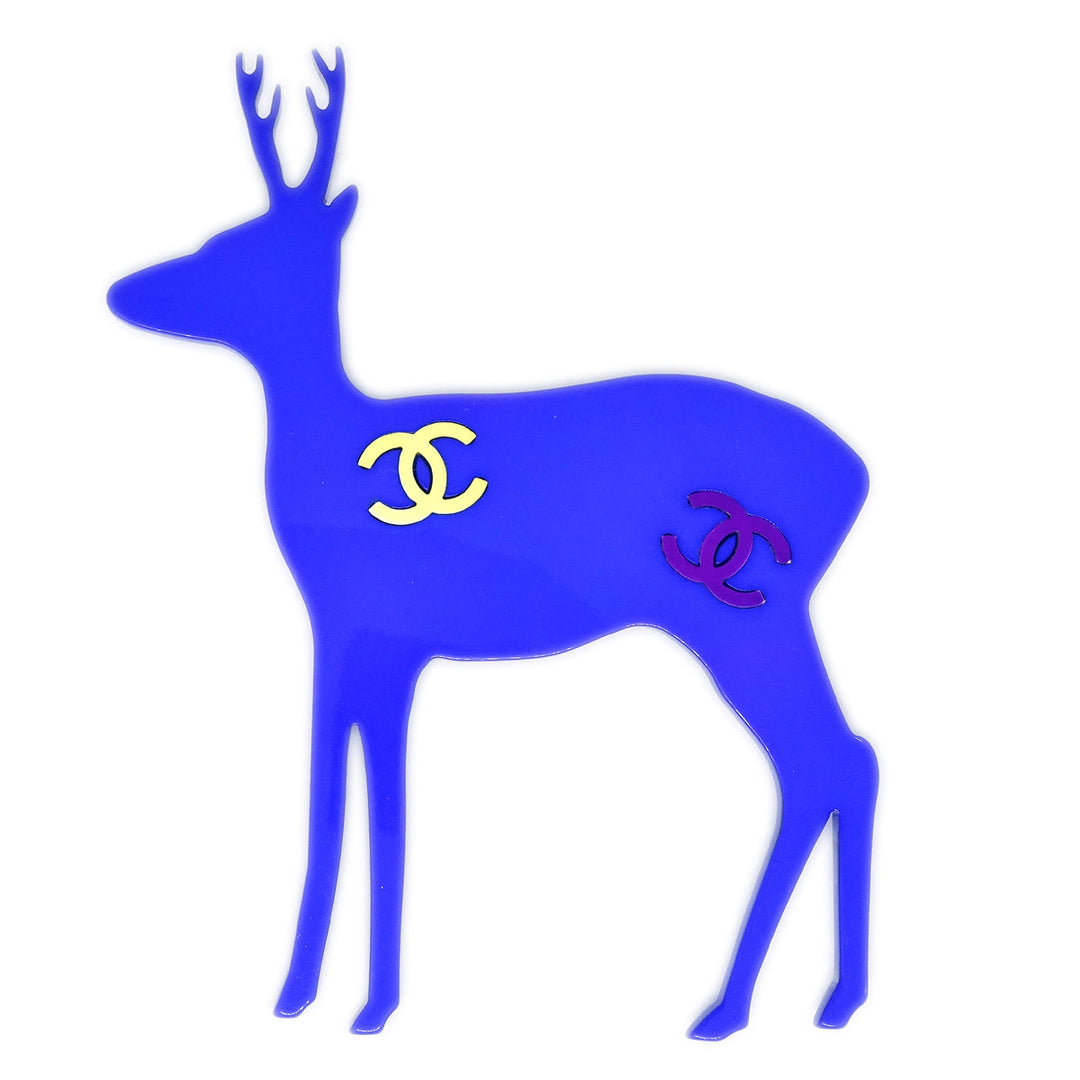 Top Quality Chanel Deer Brooch Pin Corsage Blue 01A