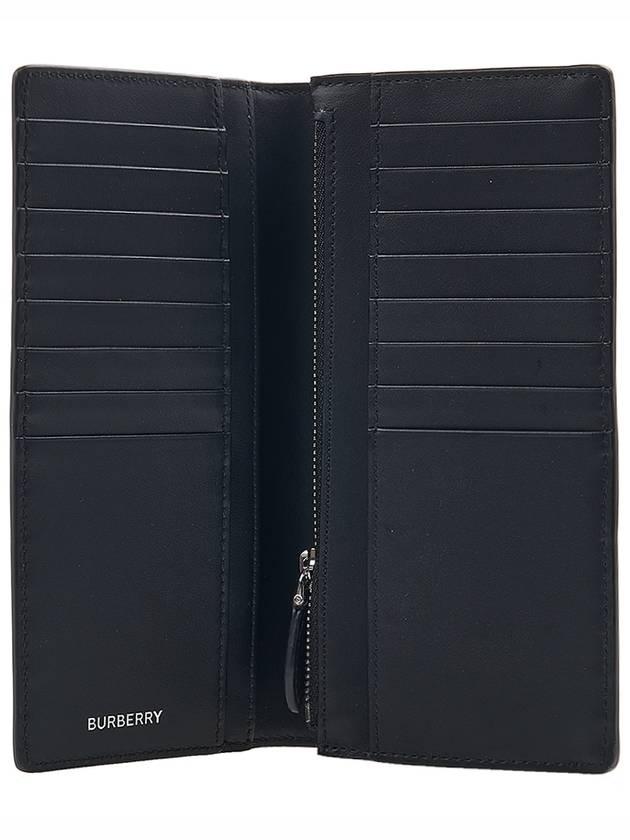 Burberry Coated Canvas Check Motif Long Wallet Navy