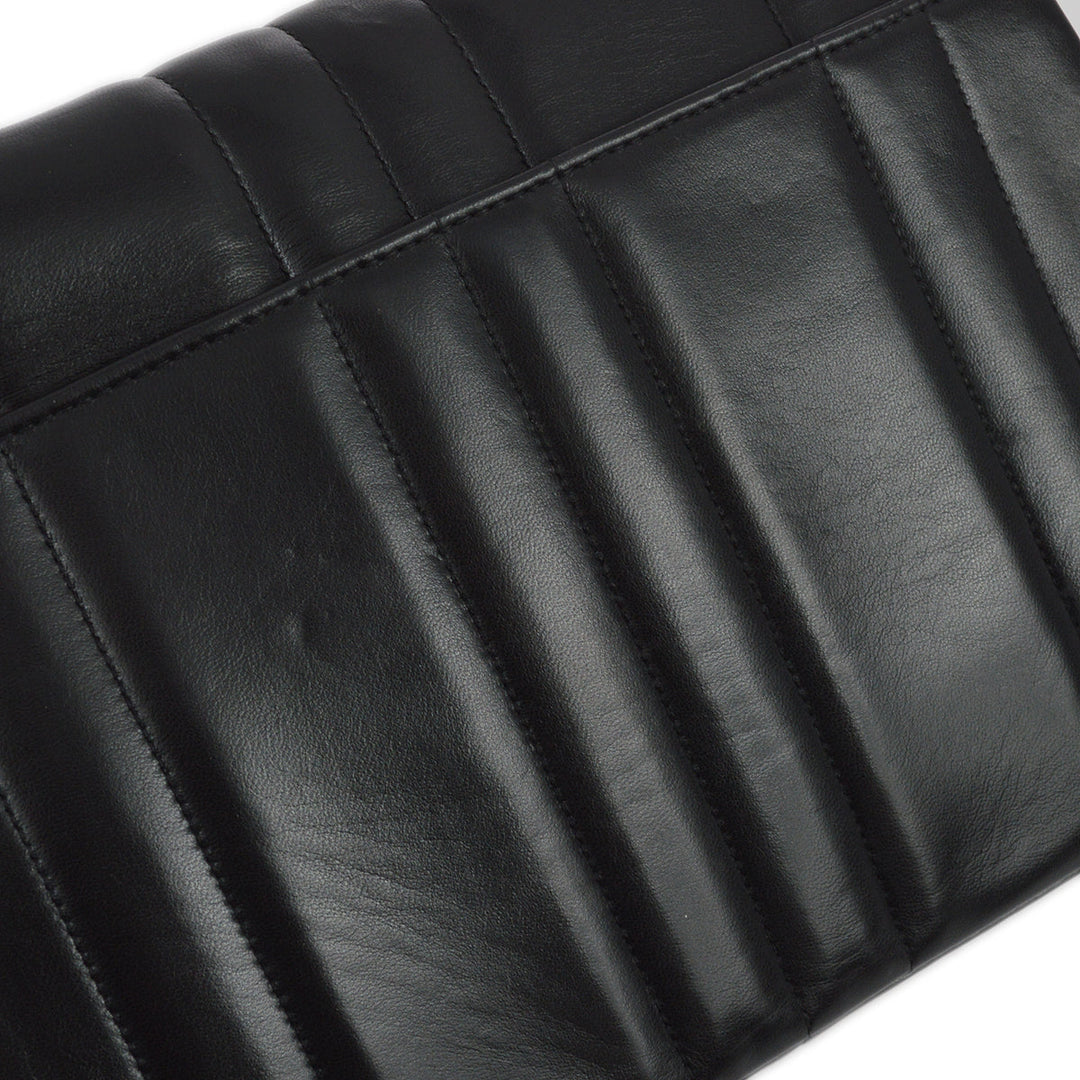 Top Quality Chanel 1994-1996 Black Lambskin Small Vertical Stitch Straight Flap Bag