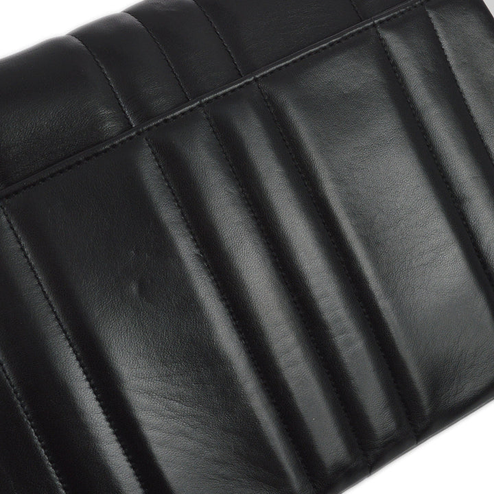 Top Quality Chanel 1994-1996 Black Lambskin Small Vertical Stitch Straight Flap Bag