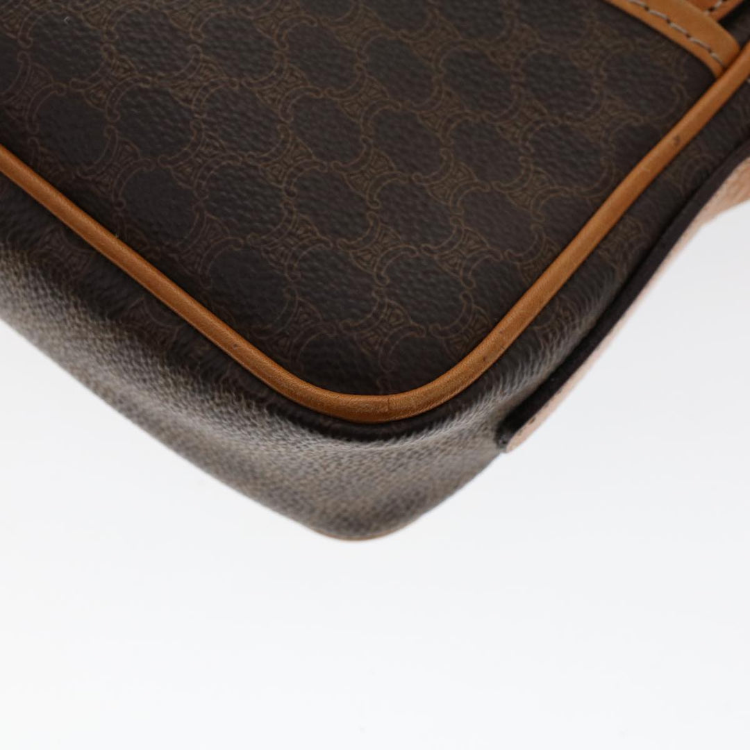 Celine Macadam Canvas Shoulder Bag PVC Leather Brown  46305
