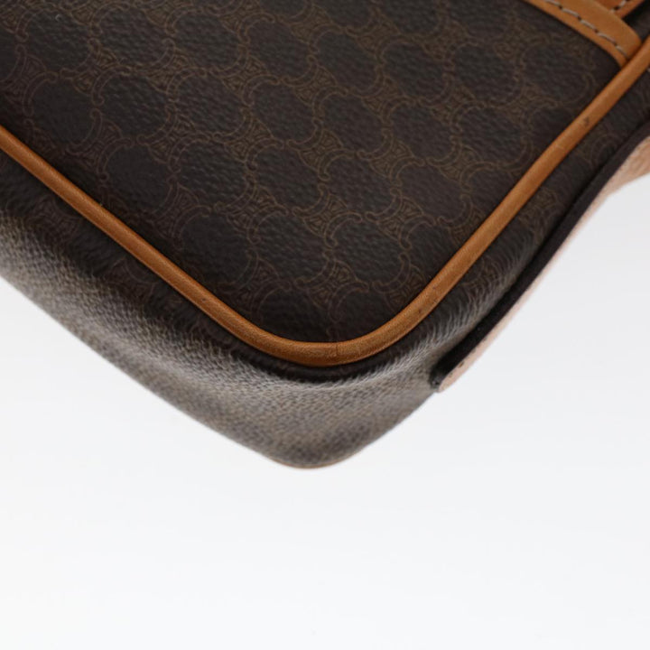 Celine Macadam Canvas Shoulder Bag PVC Leather Brown  46305