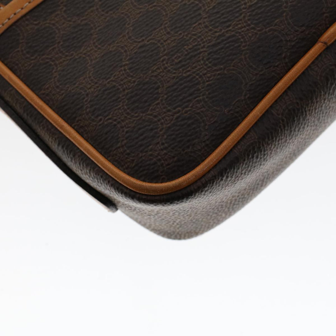 Celine Macadam Canvas Shoulder Bag PVC Leather Brown  46305