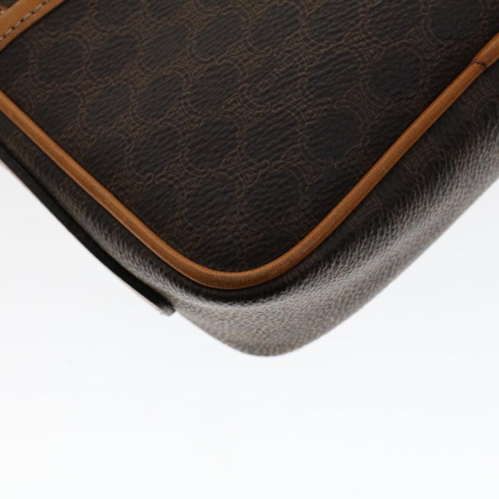 Celine Macadam Canvas Shoulder Bag PVC Leather Brown  46305